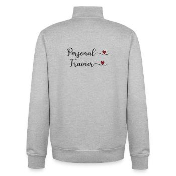 Personal Trainer - Unisex Organic Zip Sweatshirt by Stanley/Stella - heather grey - Back - AI Model Male 185 light (185cm)