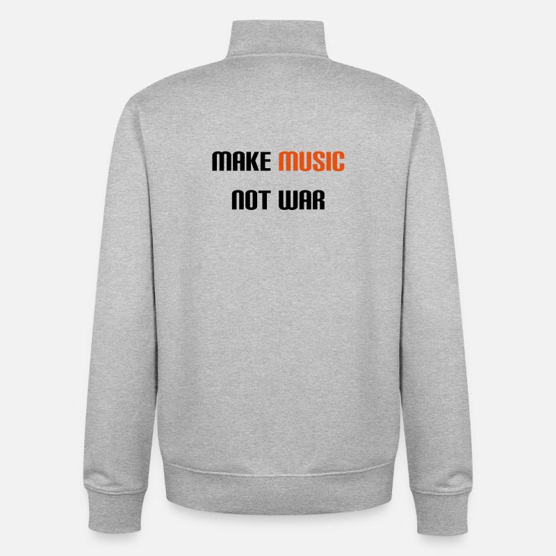 Make Music Not War (V) - Unisex Organic Zip Sweatshirt von Stanley/Stella - Grau meliert