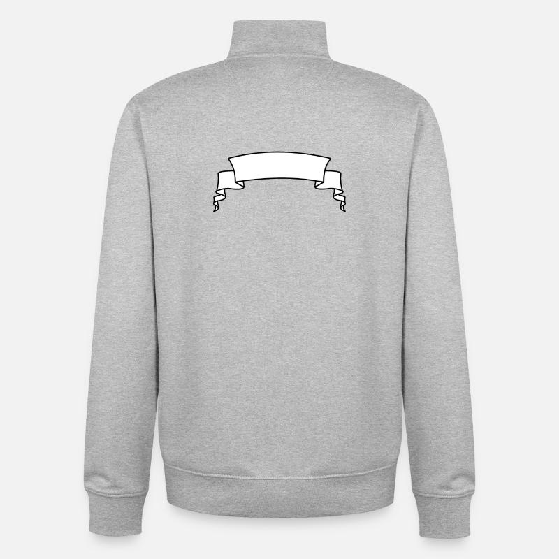 Bannière de texte blanche - Sweat zippé unisexe en coton bio Stanley/Stella - gris chiné