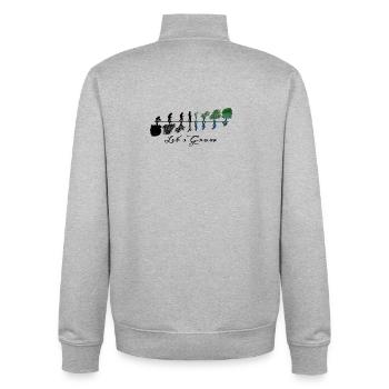 Lassen Sie uns wachsen - Unisex Organic Zip Sweatshirt von Stanley/Stella - Grau meliert - Hinten - AI Model Male 185 light (185cm)