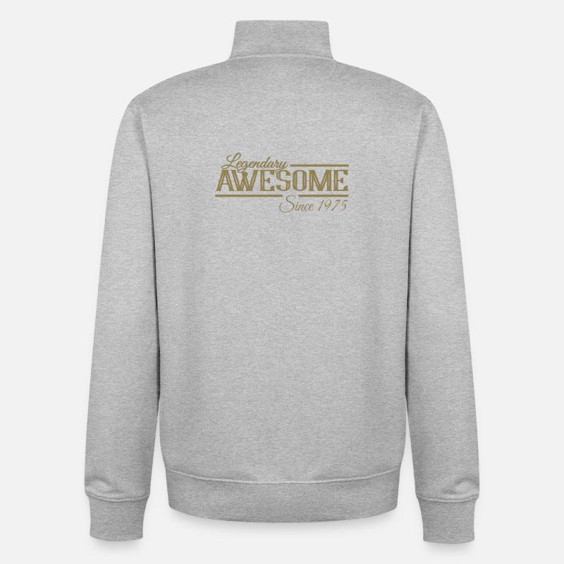 Légendaire depuis 1975 Millésime - Sweat zippé unisexe en coton bio Stanley/Stella - gris chiné