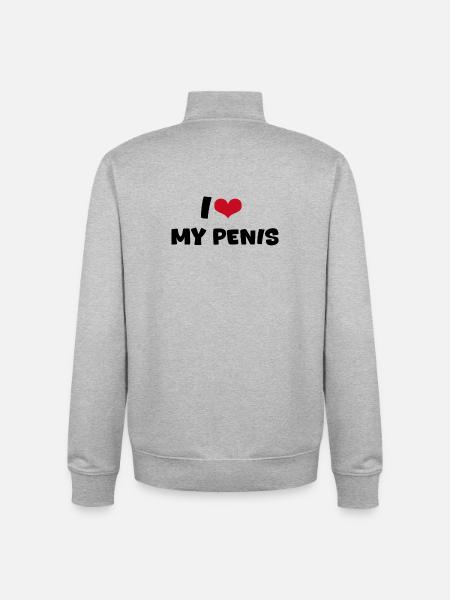 I love - Unisex Organic Zip Sweatshirt von Stanley/Stella - Grau meliert
