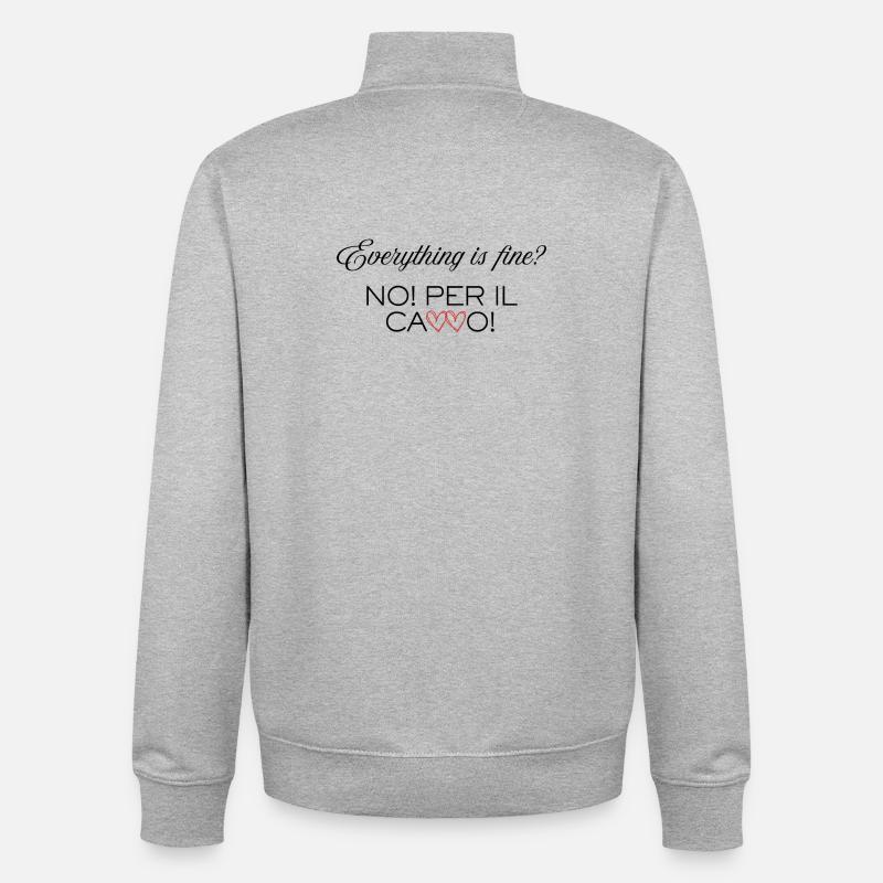 Everything_is_Fine - Sweat zippé unisexe en coton bio Stanley/Stella - gris chiné