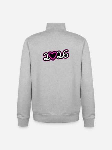 Cœur 2026 - Sweat zippé unisexe en coton bio Stanley/Stella - gris chiné