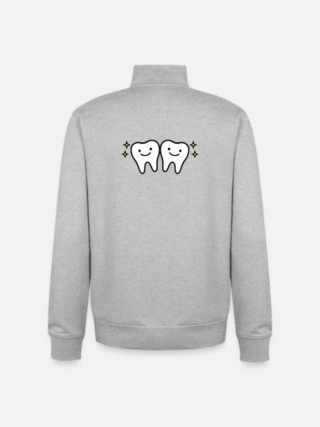 Dent mignonne - Sweat zippé unisexe en coton bio Stanley/Stella - gris chiné