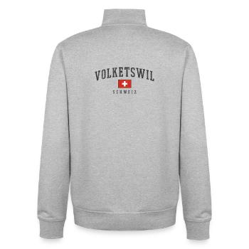 Volketswill Switzerland Flag - Unisex Organic Zip Sweatshirt by Stanley/Stella - heather grey - Back - AI Model Male 185 light (185cm)
