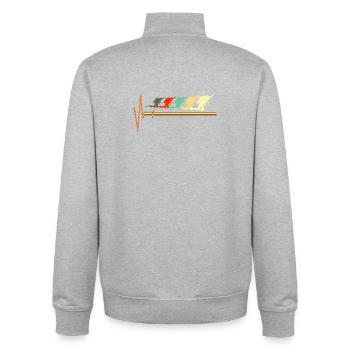 Retro Taucher Heartbeat Pulse Vintage Diver - Unisex Organic Zip Sweatshirt von Stanley/Stella - Grau meliert - Hinten - AI Model Male 185 light (185cm)