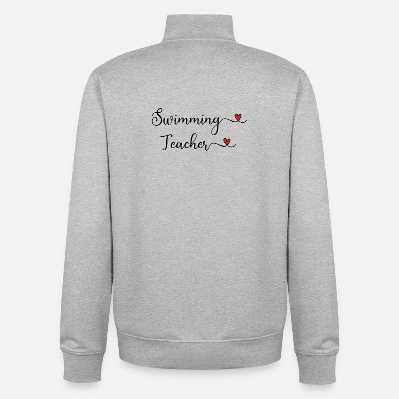 Moniteur de natation - Sweat zippé unisexe en coton bio Stanley/Stella - gris chiné