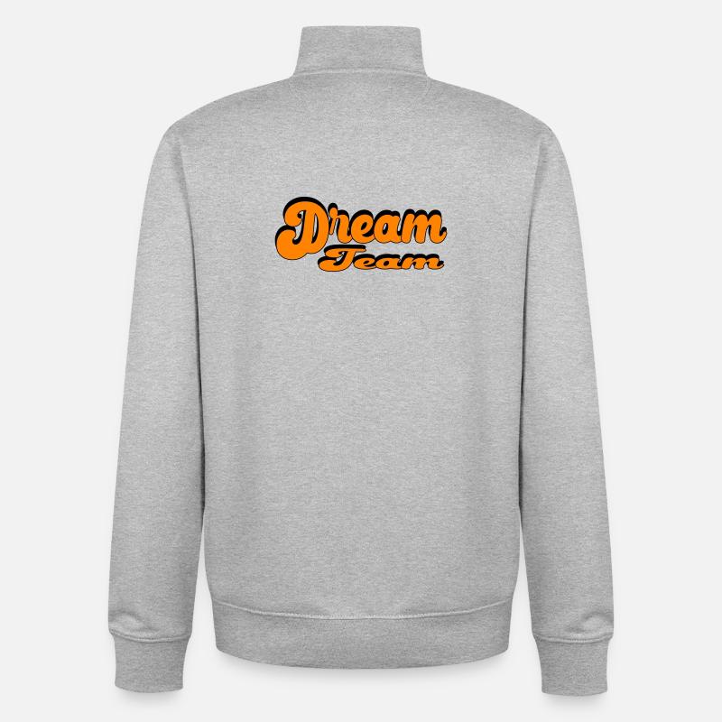 Dream Team Retro Style Design - Unisex Organic Zip Sweatshirt von Stanley/Stella - Grau meliert