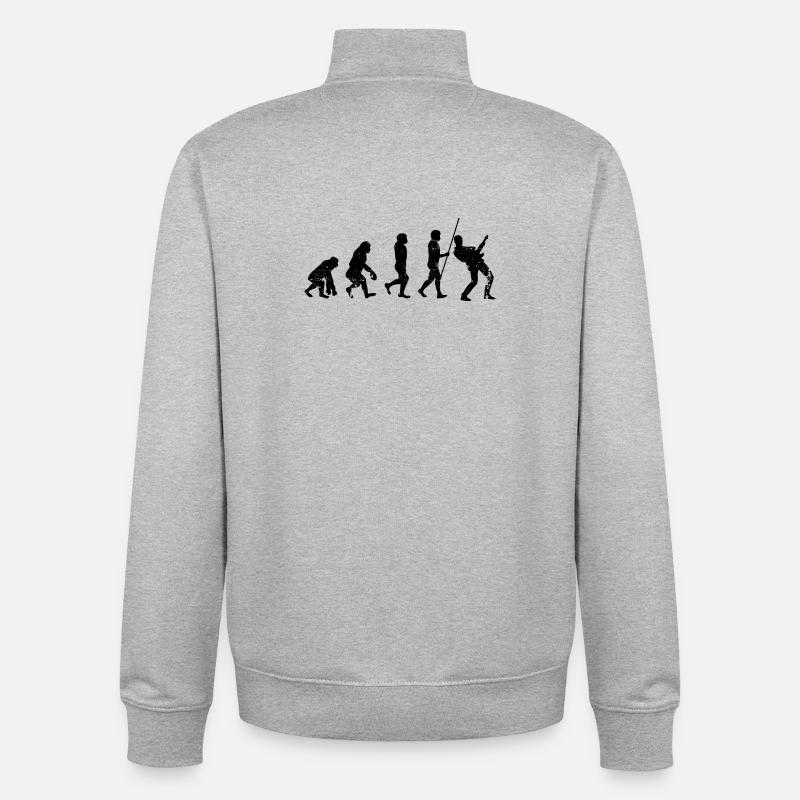 Evolution-Gitarrist - Unisex Organic Zip Sweatshirt von Stanley/Stella - Grau meliert