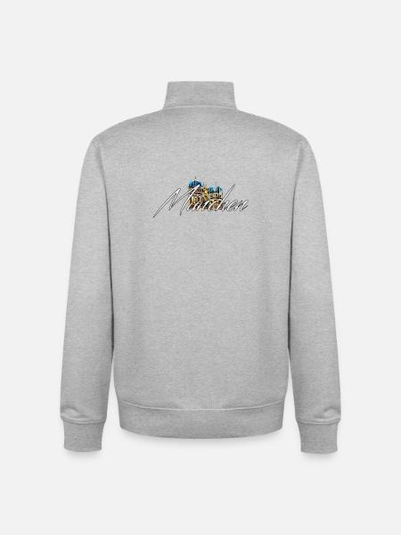 München Abstrakt Schrift - Unisex Organic Zip Sweatshirt von Stanley/Stella - Grau meliert