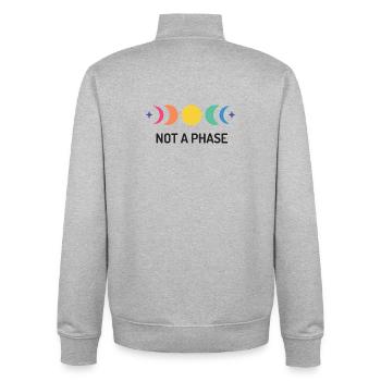 LGBT Pride Month - Keine Phase - Unisex Organic Zip Sweatshirt von Stanley/Stella - Grau meliert - Hinten - AI Model Male 185 light (185cm)
