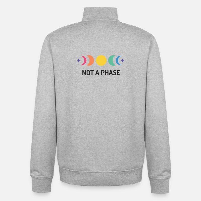 Le mois de la fierté LGBT - Pas une phase - Sweat zippé unisexe en coton bio Stanley/Stella - gris chiné
