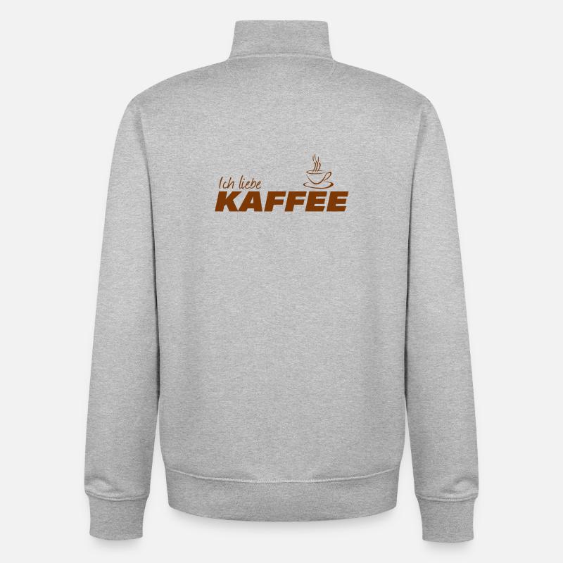J’adore le café - Sweat zippé unisexe en coton bio Stanley/Stella - gris chiné