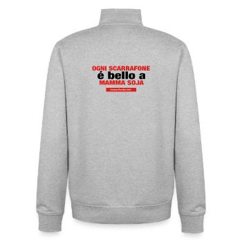 ogni scarrafone e bello a mamma soja - Unisex Organic Zip Sweatshirt von Stanley/Stella - Grau meliert - Hinten - AI Model Male 185 light (185cm)