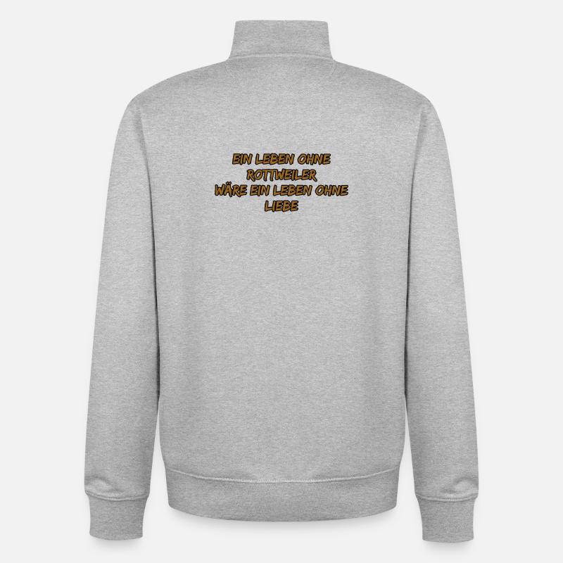 RottweilerLiebe: Leben mit Hund - Unisex Organic Zip Sweatshirt von Stanley/Stella - Grau meliert