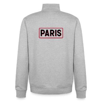 Pariser Red-Frame-Typografie - Unisex Organic Zip Sweatshirt von Stanley/Stella - Grau meliert - Hinten - AI Model Male 185 light (185cm)