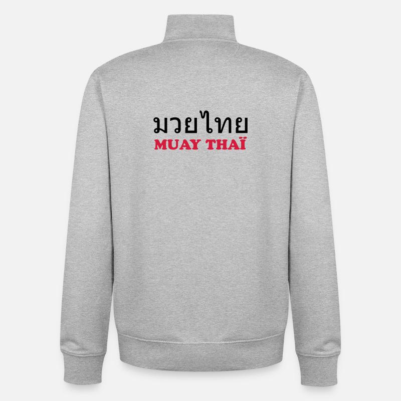 Muay Thai - Sweat zippé unisexe en coton bio Stanley/Stella - gris chiné