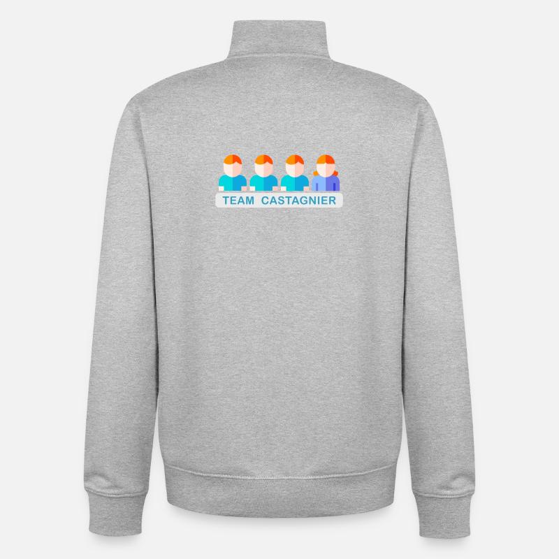 Team Castagnier - Unisex Organic Zip Sweatshirt von Stanley/Stella - Grau meliert