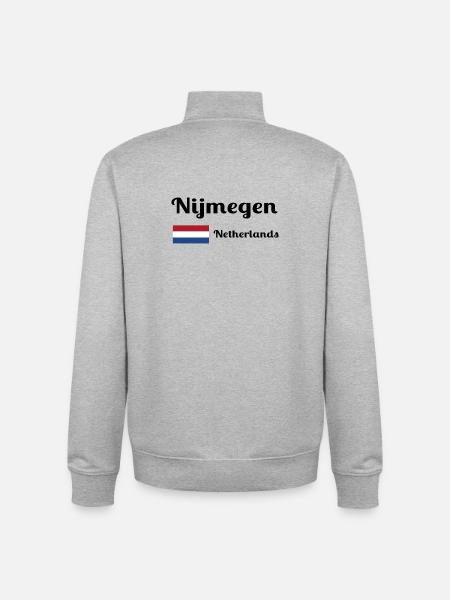 Nimègue, Pays-Bas - Imprimés élégants - Sweat zippé unisexe en coton bio Stanley/Stella - gris chiné