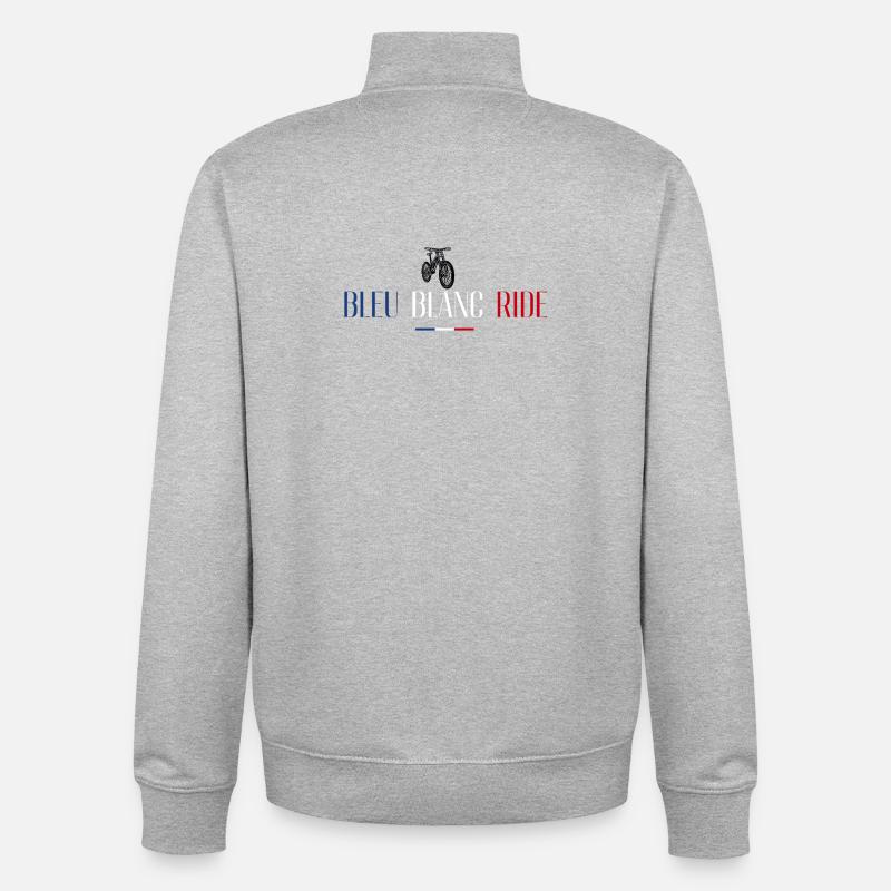 bleu blanc ride - Sweat zippé unisexe en coton bio Stanley/Stella - gris chiné
