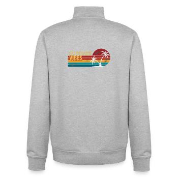 Vintage Sommer Sonnenuntergänge Design - Unisex Organic Zip Sweatshirt von Stanley/Stella - Grau meliert - Hinten - AI Model Male 185 light (185cm)