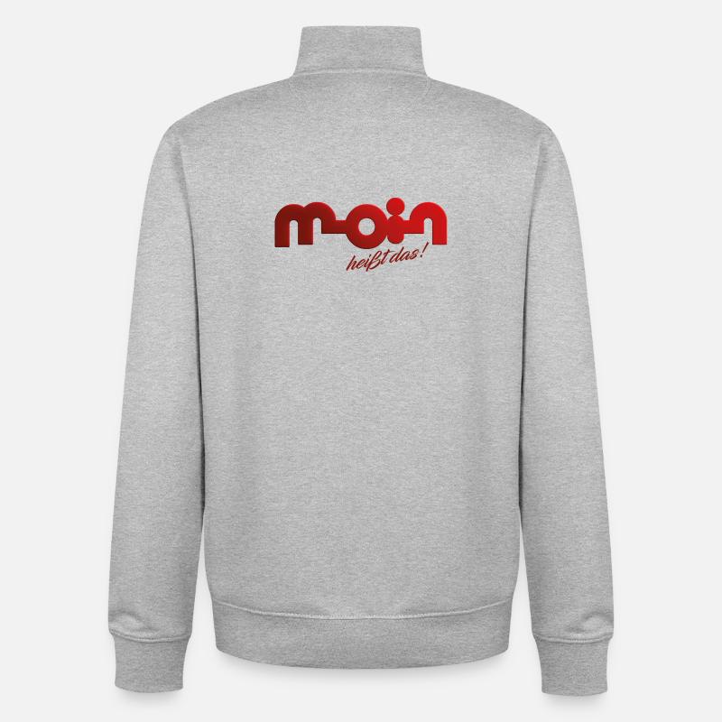 Moin heißt das! - Unisex Organic Zip Sweatshirt von Stanley/Stella - Grau meliert