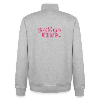 Schulkind mit Herzchen  - Unisex Organic Zip Sweatshirt von Stanley/Stella - Grau meliert - Hinten - AI Model Male 185 light (185cm)