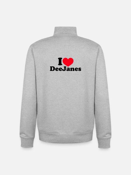 I Love DeeJanes - Unisex Organic Zip Sweatshirt by Stanley/Stella - heather grey