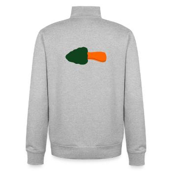 Forêt de champignons de cèpes frais nature - Sweat zippé unisexe en coton bio Stanley/Stella - gris chiné - Dos - AI Model Male 185 light (185cm)