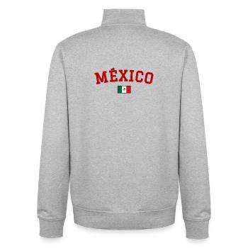 Drapeau du Mexique Rouge - Sweat zippé unisexe en coton bio Stanley/Stella - gris chiné - Dos - AI Model Male 185 light (185cm)
