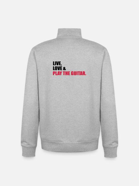 guitar - Unisex Organic Zip Sweatshirt by Stanley/Stella - heather grey