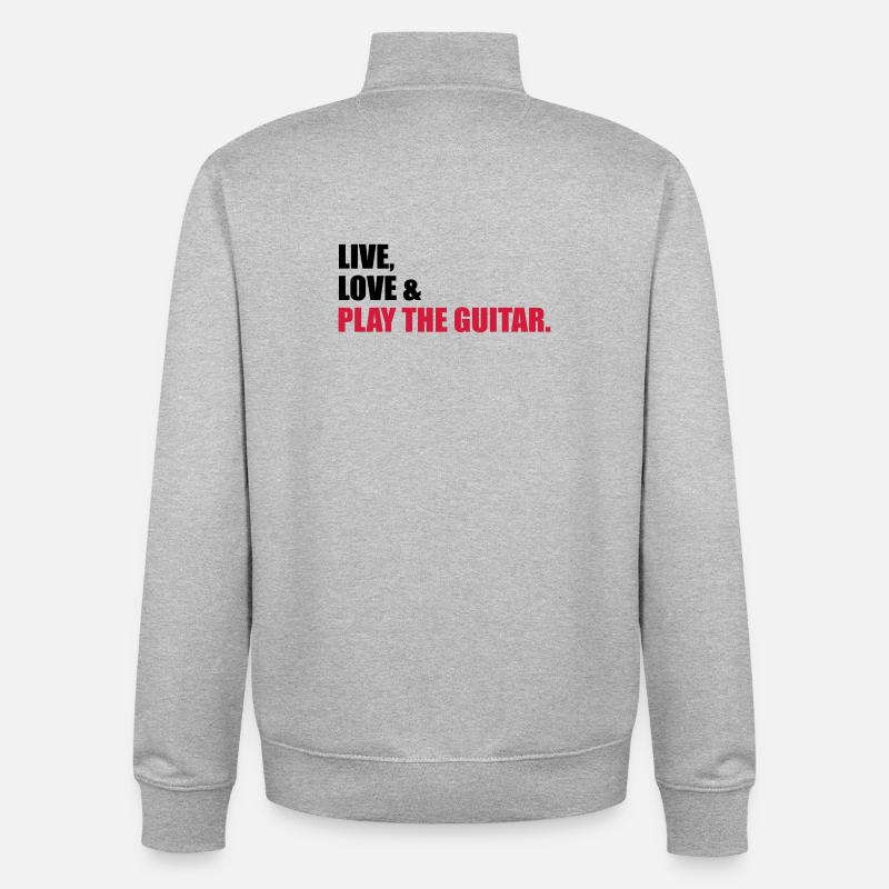 guitar - Unisex Organic Zip Sweatshirt by Stanley/Stella - heather grey
