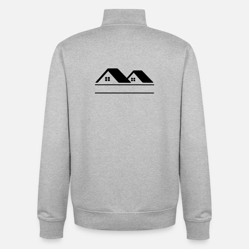 Bannière de texte Maisons - Sweat zippé unisexe en coton bio Stanley/Stella - gris chiné