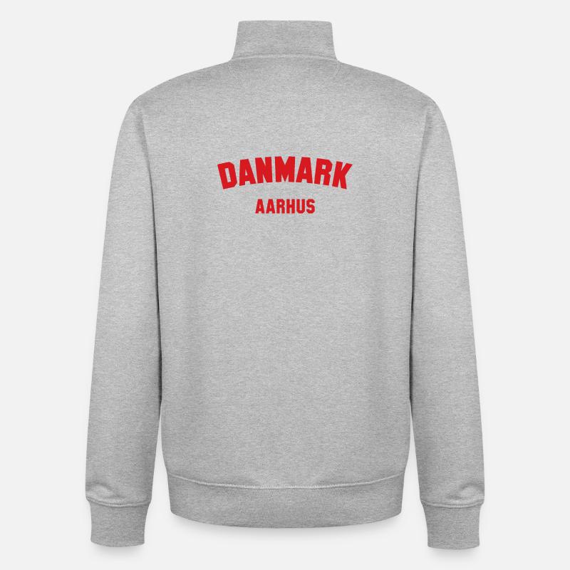 AARHUS Denmark Dänemark - Unisex Organic Zip Sweatshirt von Stanley/Stella - Grau meliert