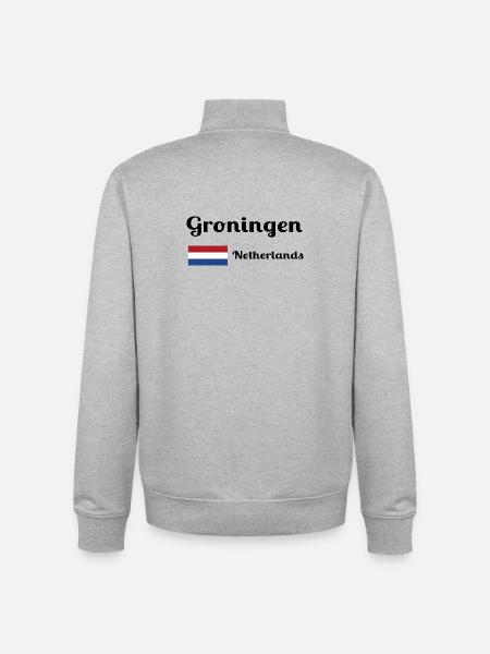 Groningen Netherlands- Stylish prints - Unisex Organic Zip Sweatshirt by Stanley/Stella - heather grey