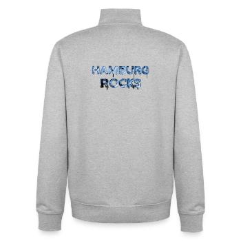 Hamburg Rocks - Unisex Organic Zip Sweatshirt von Stanley/Stella - Grau meliert - Hinten - AI Model Male 185 light (185cm)