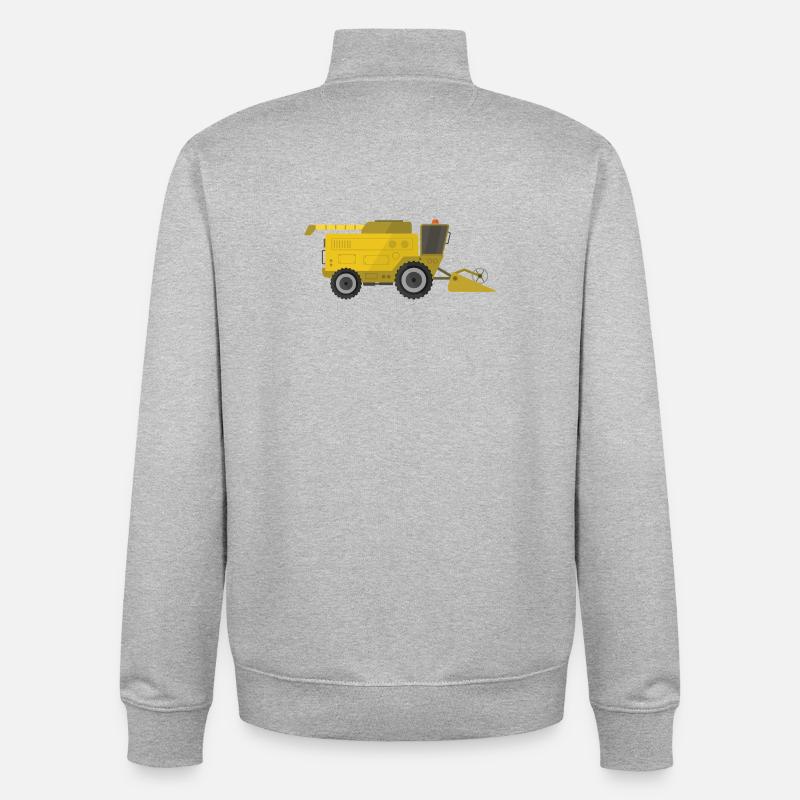 Moissonneuse-batteuse - Sweat zippé unisexe en coton bio Stanley/Stella - gris chiné