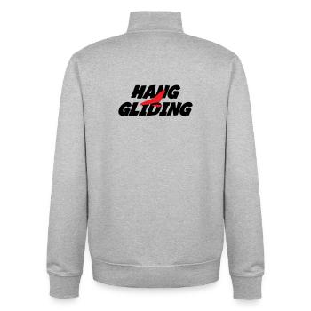 Intense Red Hang Gliding Graphic - Unisex Organic Zip Sweatshirt by Stanley/Stella - heather grey - Back - AI Model Male 185 light (185cm)