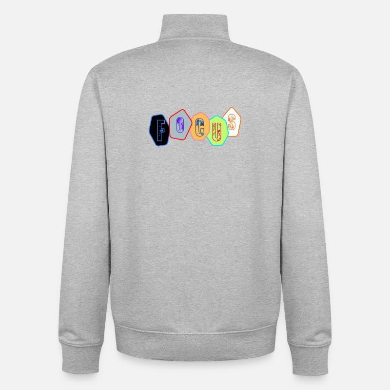 Fokus in Chromblöcken - Unisex Organic Zip Sweatshirt von Stanley/Stella - Grau meliert