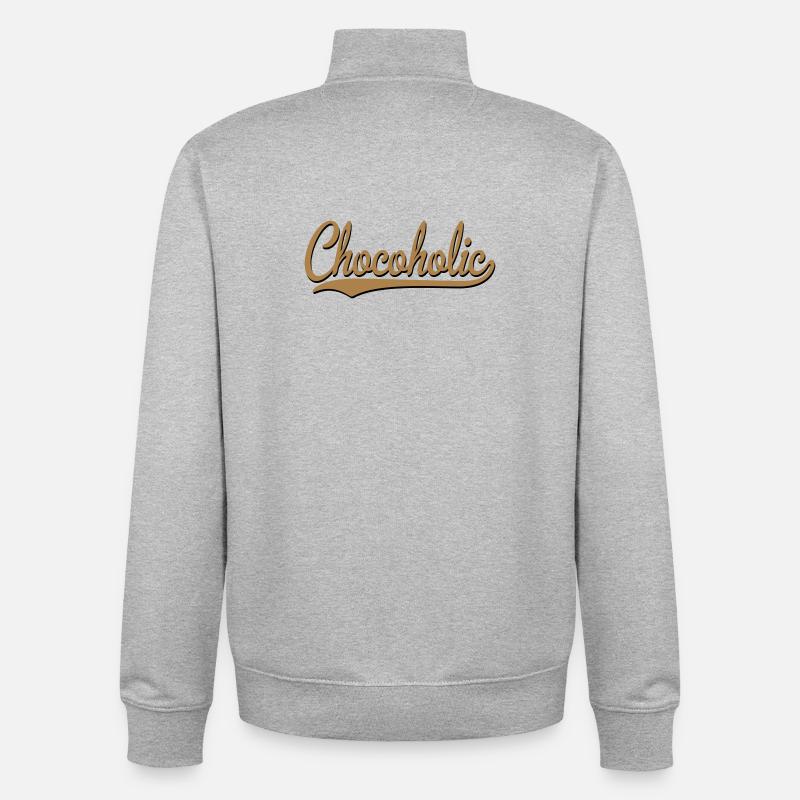 2541614 15352890 chocolate - Sweat zippé unisexe en coton bio Stanley/Stella - gris chiné