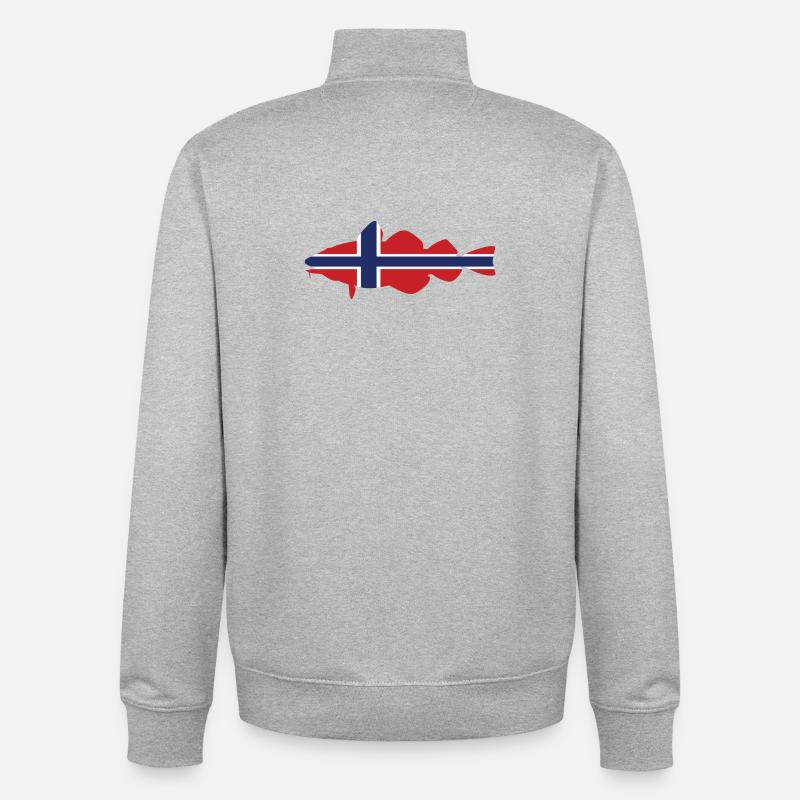 Cod Norway - Unisex Organic Zip Sweatshirt by Stanley/Stella - heather grey