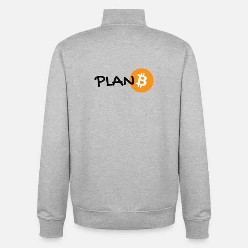 plan B - bitcoin Plan Bitcoin - Hoodl - Sweat zippé unisexe en coton bio Stanley/Stella - gris chiné