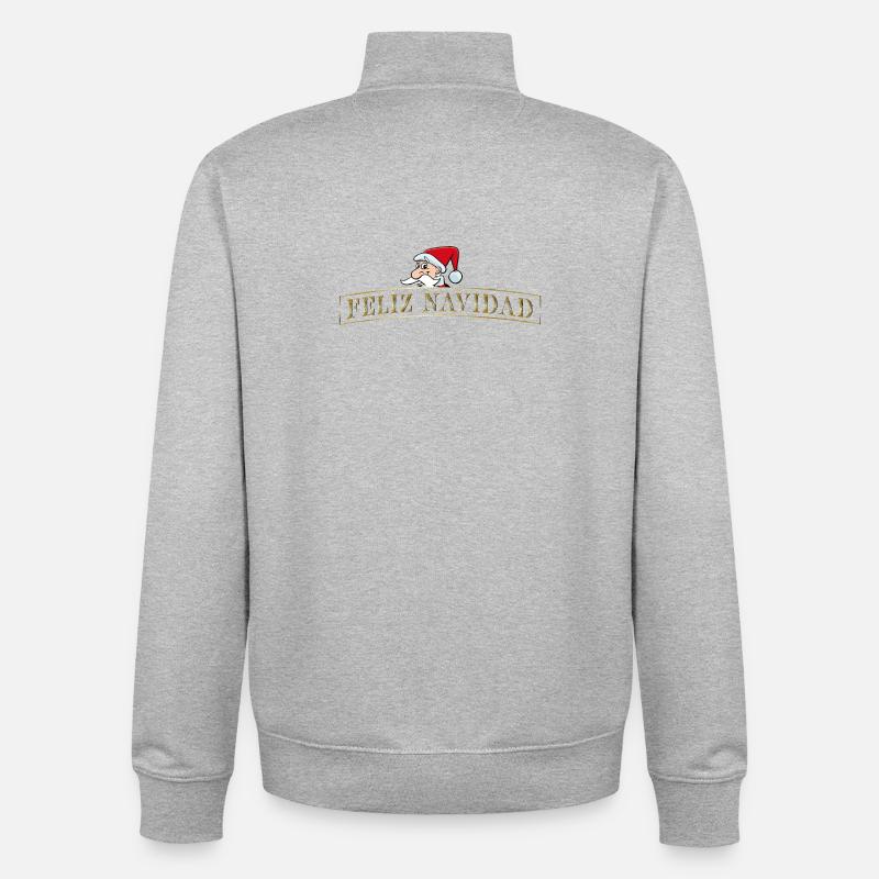 Feliz Navidad - Sweat zippé unisexe en coton bio Stanley/Stella - gris chiné