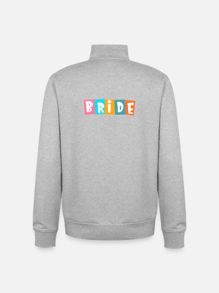 Team Bride! Personalisierbar - Unisex Organic Zip Sweatshirt von Stanley/Stella - Grau meliert