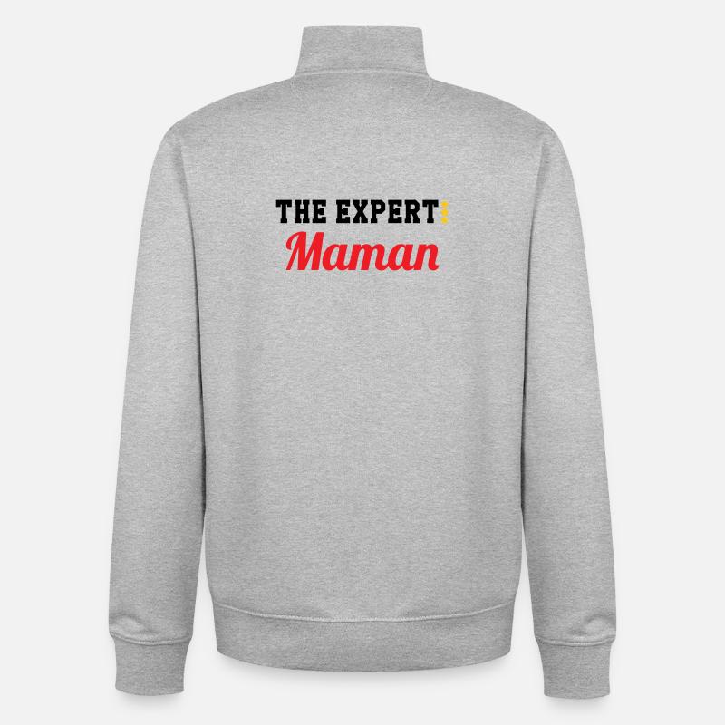 Maman l'experte - Sweat zippé unisexe en coton bio Stanley/Stella - gris chiné