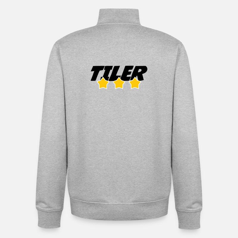 Carreleur – pro carrelage pose précision métier  - Sweat zippé unisexe en coton bio Stanley/Stella - gris chiné