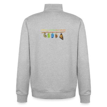 Inspirierende Schmetterlingsfan-Grafik - Unisex Organic Zip Sweatshirt von Stanley/Stella - Grau meliert - Hinten - AI Model Male 185 light (185cm)