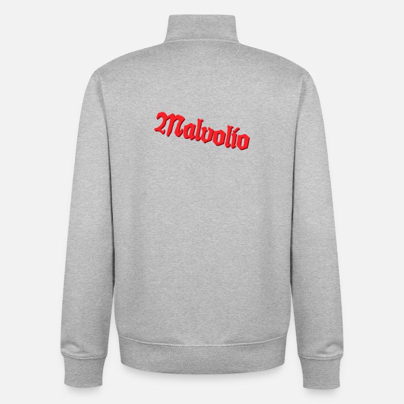 Malvolio - Sweat zippé unisexe en coton bio Stanley/Stella - gris chiné