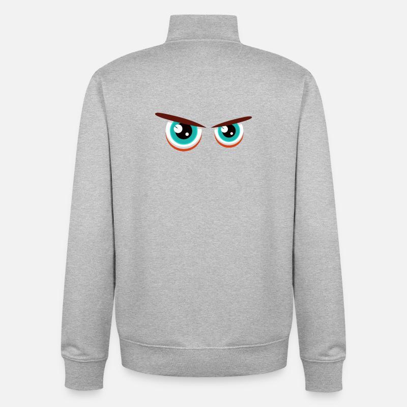 Intensive Blickblicke mit angespannter Mimik - Unisex Organic Zip Sweatshirt von Stanley/Stella - Grau meliert